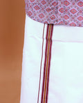 Men's Full Sleeve Shirt and Traditional Dhoti Set with Designer Border - Multi