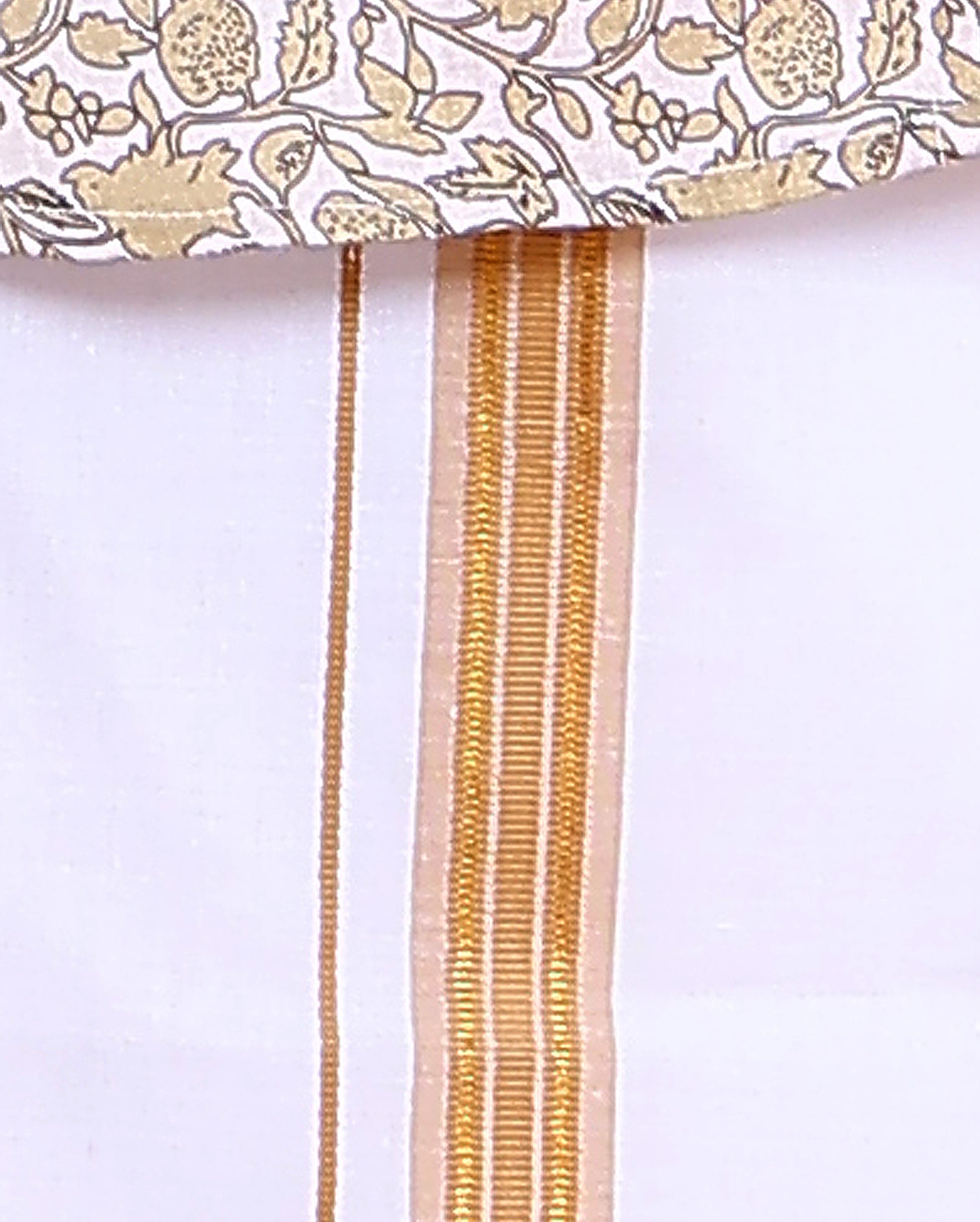 Men's Full Sleeve Shirt and Traditional Dhoti Set with Designer Border - Off White