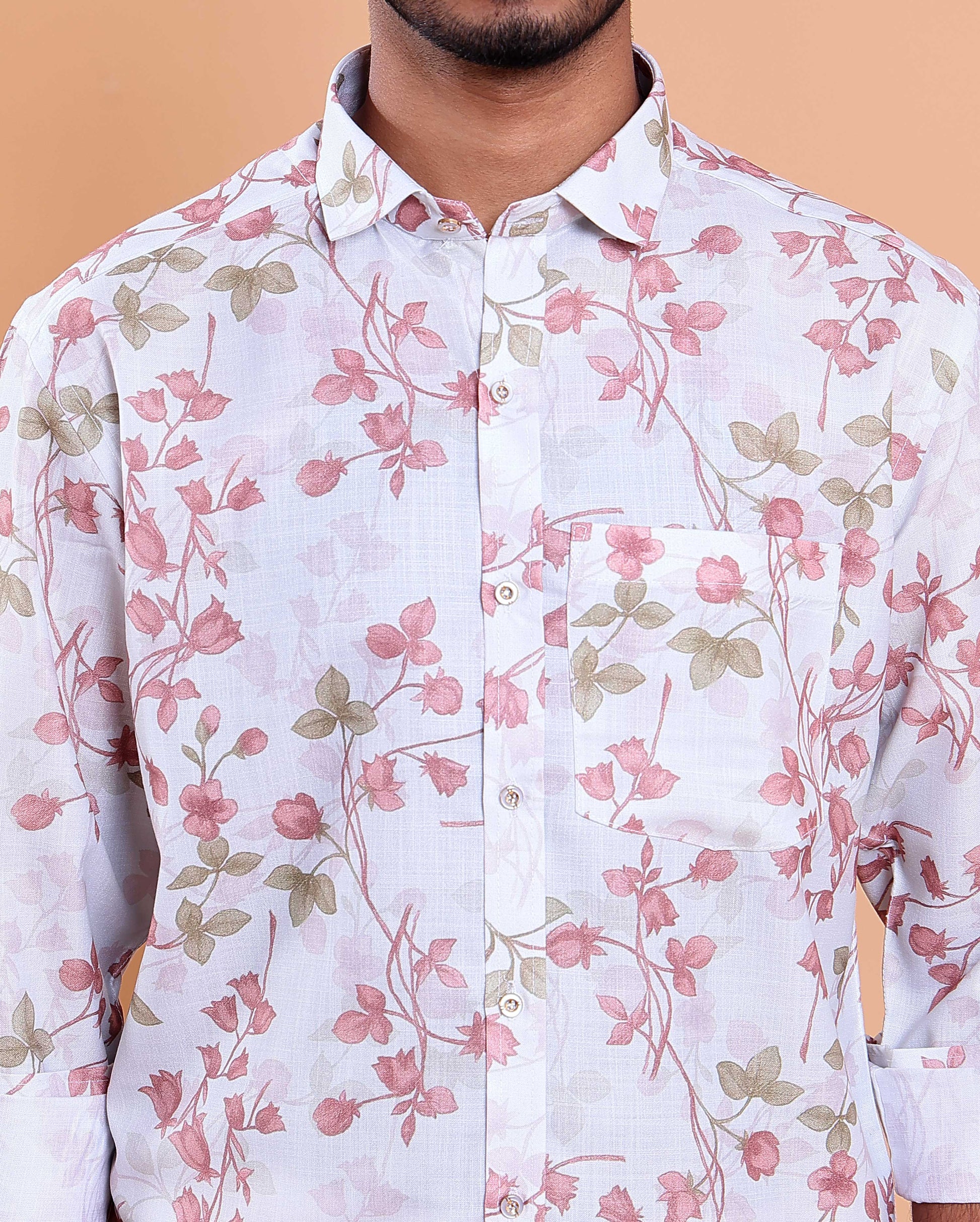 Men's Full Sleeve Shirt and Traditional Dhoti Set with Designer Border - White