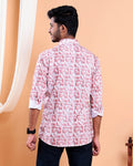 Men’s Linen Valley Casual Full Sleeve Abstract Print Shirt - Multi