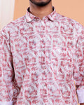 Men’s Linen Valley Casual Full Sleeve Abstract Print Shirt - Multi