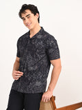 Men’s Native Bull Men's Paisley Print Short-Sleeve Casual Shirt - Black