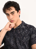 Men’s Native Bull Men's Paisley Print Short-Sleeve Casual Shirt - Black