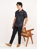 Men’s Native Bull Men's Paisley Print Short-Sleeve Casual Shirt - Black