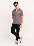 Men’s Native Bull  Structured Patterned Short-Sleeve Shirt - Brown