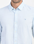 Men's Nativebull Check Button-Down Collar Long Sleeve Cotton Casual Shirt - Light Blue