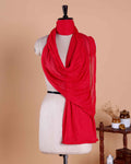 Minimalist Solid Women’s Dupatta with Soft Draping and Finished Edges - Red