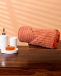 Modern Textured Corduroy-Style Towel - Orange