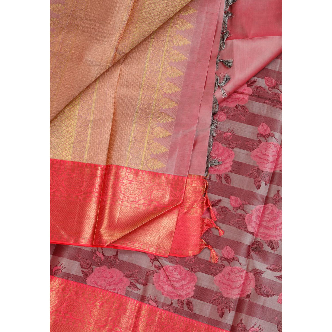 Multi Colour Kanchipuram Pure Silk Saree