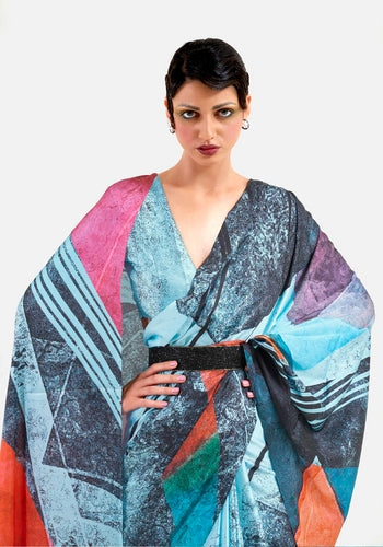 Multi Colour Printed Sarees Design Nine