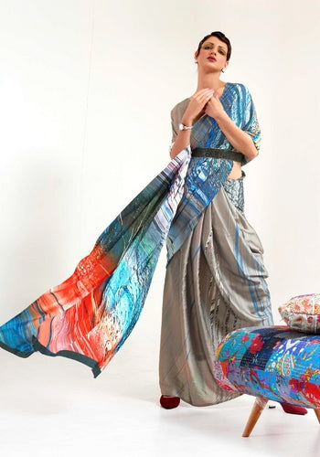 Multi Colour Printed Sarees Design Ten