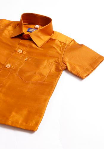 Buy Mustard Silk Cotton Dhoti & Shirt Set Shopping
