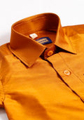 Mustard Silk Cotton Dhoti & Shirt Set Online