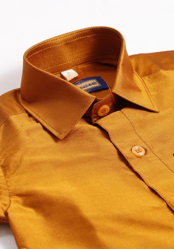 Mustard Silk Cotton Dhoti & Shirt Set Online