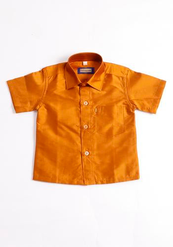 Mustard Silk Cotton Dhoti & Shirt Set Online Shopping