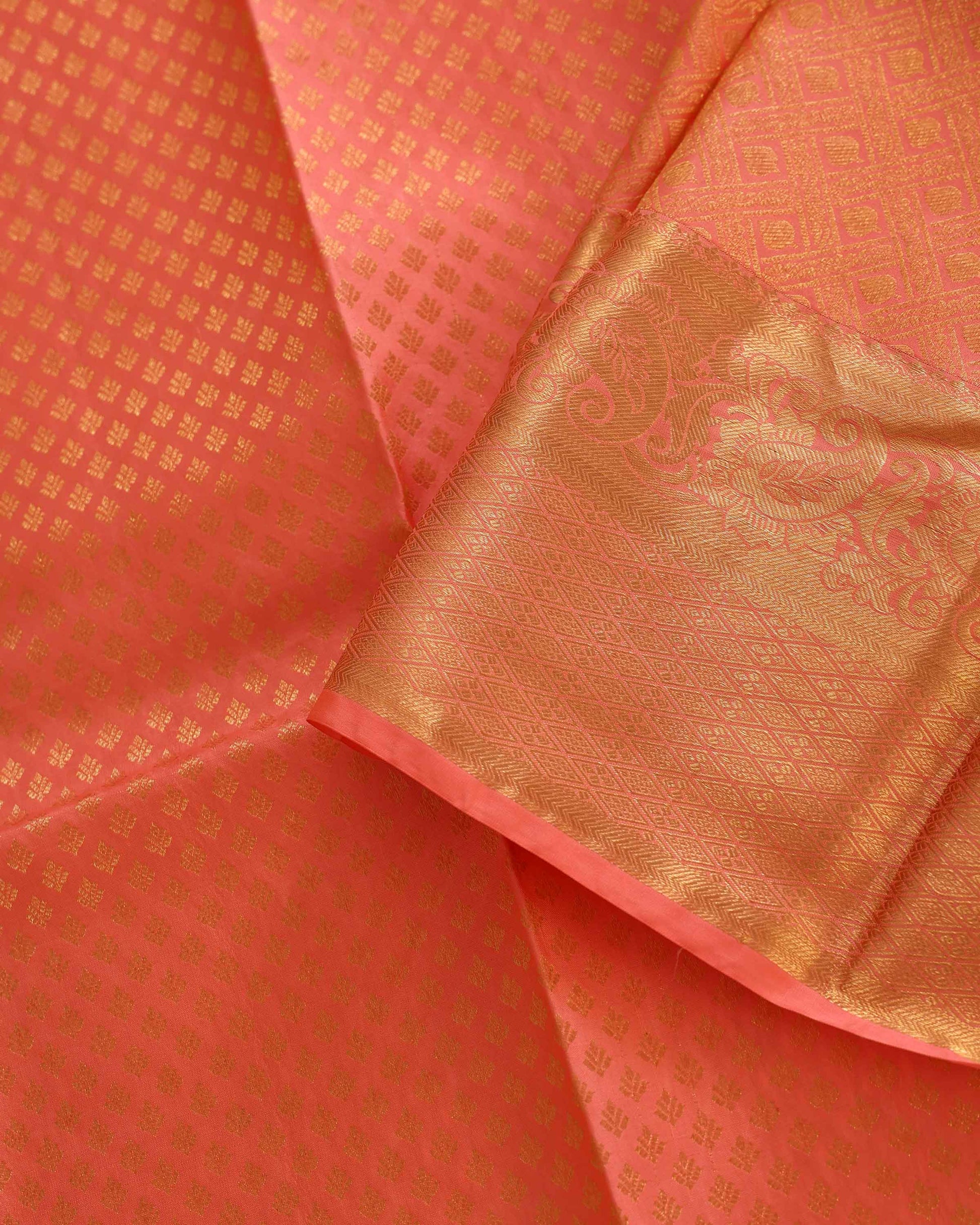 Niranjana Handloom Silk Saree with Intricate Zari Weave & Traditional Motifs - Pink-Close Up