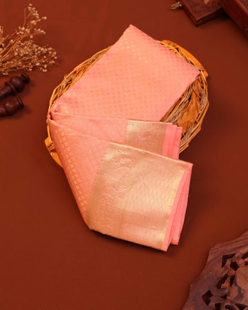Niranjana Handloom Silk Saree with Intricate Zari Weave & Traditional Motifs - Pink