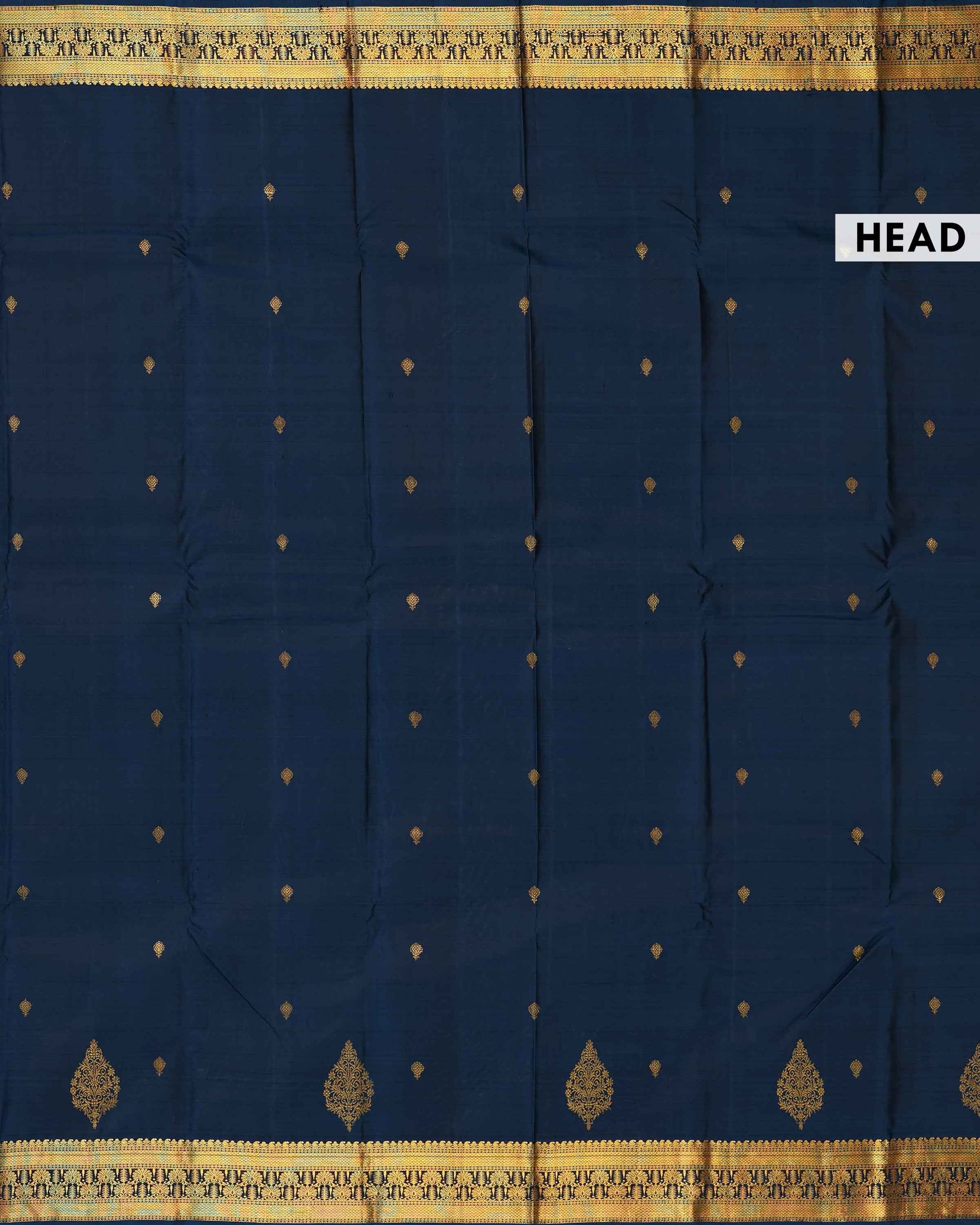 Niranjana Silk Saree with Exquisite Zari Border and Motif Embellishments - Teal-Head