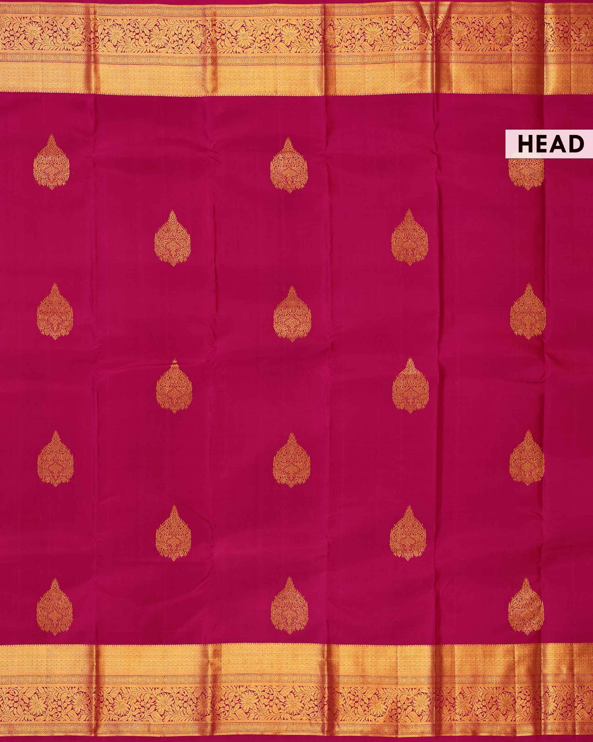 Niranjana Silk Saree with Intricate Zari Border & Traditional Motif - Magenta-Head