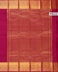 Niranjana Silk Saree with Intricate Zari Border & Traditional Motif - Magenta-Pallu