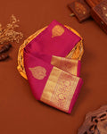 Niranjana Silk Saree with Intricate Zari Border & Traditional Motif - Magenta
