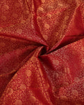  Niranjana Silk Saree with Intricate Zari Weave & Rich Brocade Border - Red-Close Up