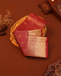 Niranjana Silk Saree with Intricate Zari Weave & Rich Brocade Border - Red