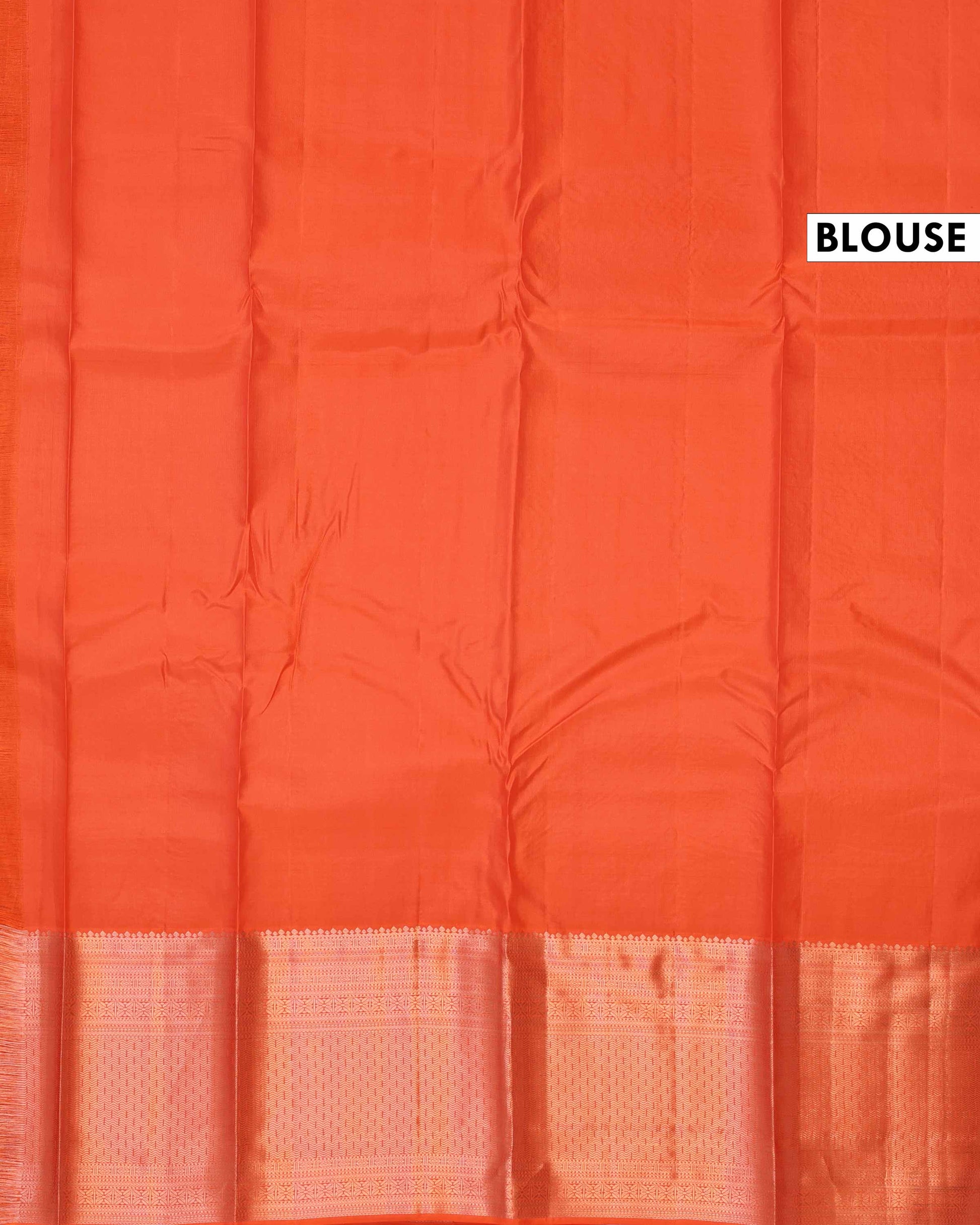 Niranjana Silk Saree with Intricate Zari Weave & Traditional Border - Orange-Blouse