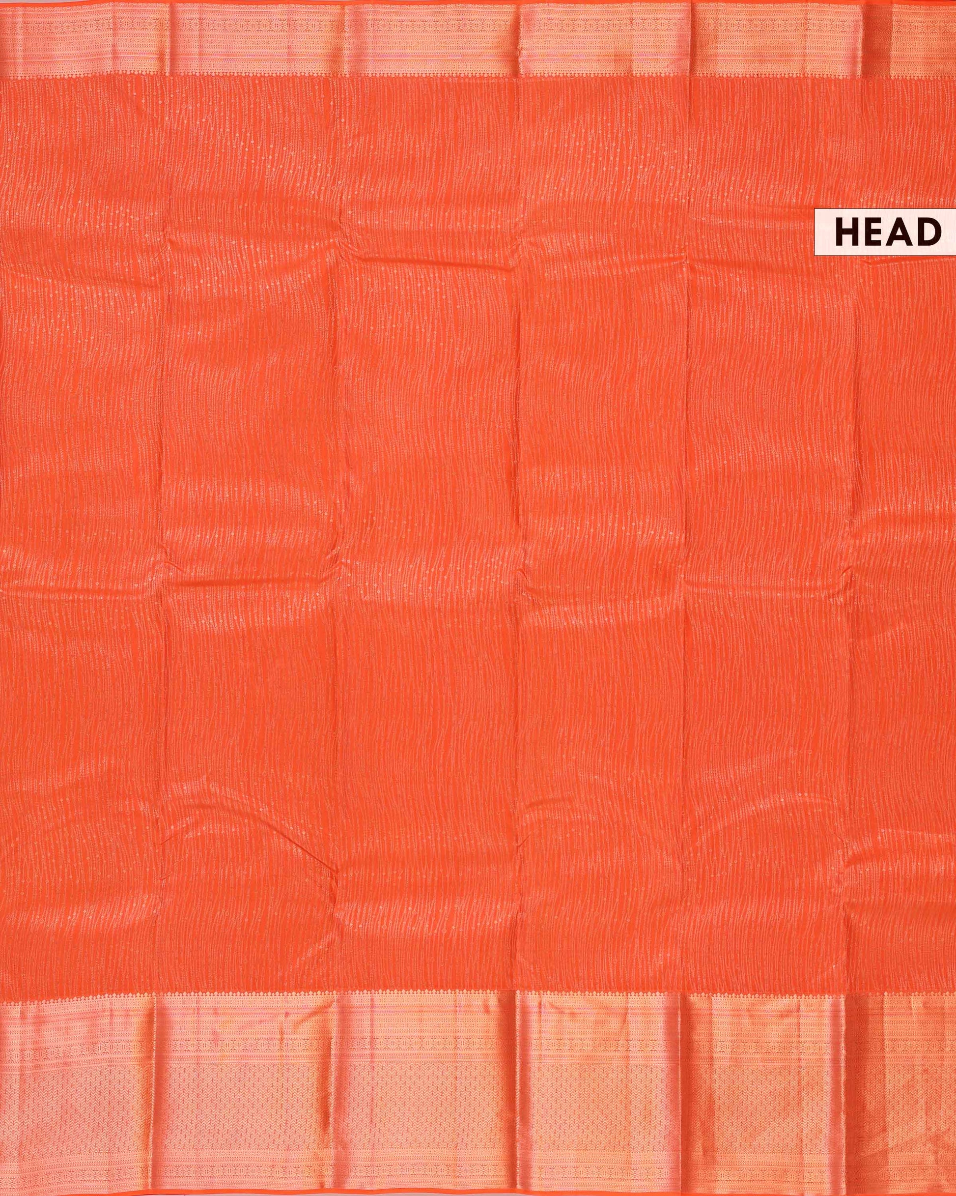 Niranjana Silk Saree with Intricate Zari Weave & Traditional Border - Orange-Head