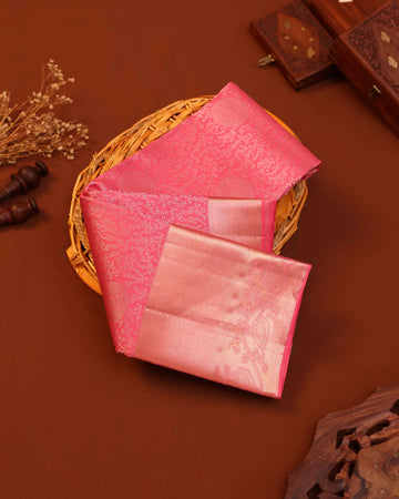 Niranjana Silk Saree with Intricate Zari Weave & Traditional Motifs - Pink
