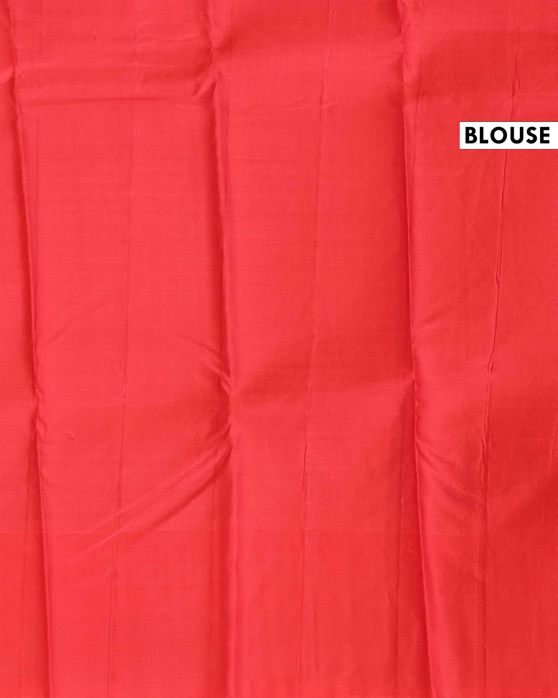  Niranjana Silk Saree with Intricate Zari Weave and Contrast Border -Orange-Blouse