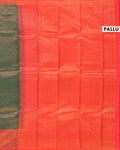  Niranjana Silk Saree with Intricate Zari Weave and Contrast Border -Orange-Pallu