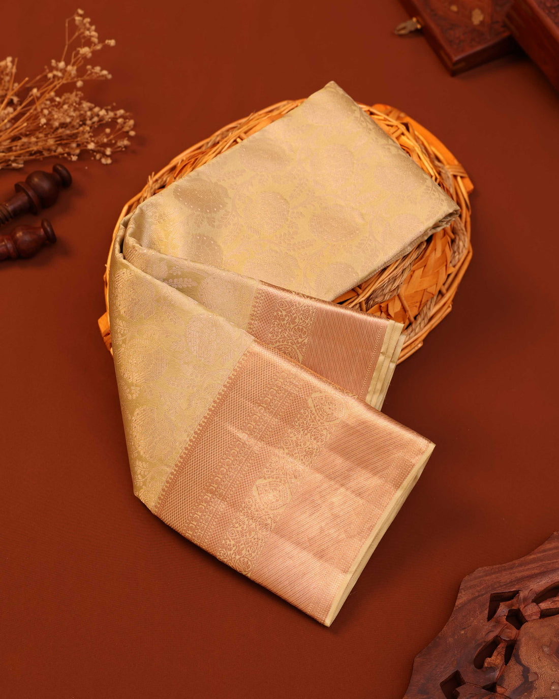 Niranjana Silk Saree with Intricate Zari Weave and Contrast Border - Light Green