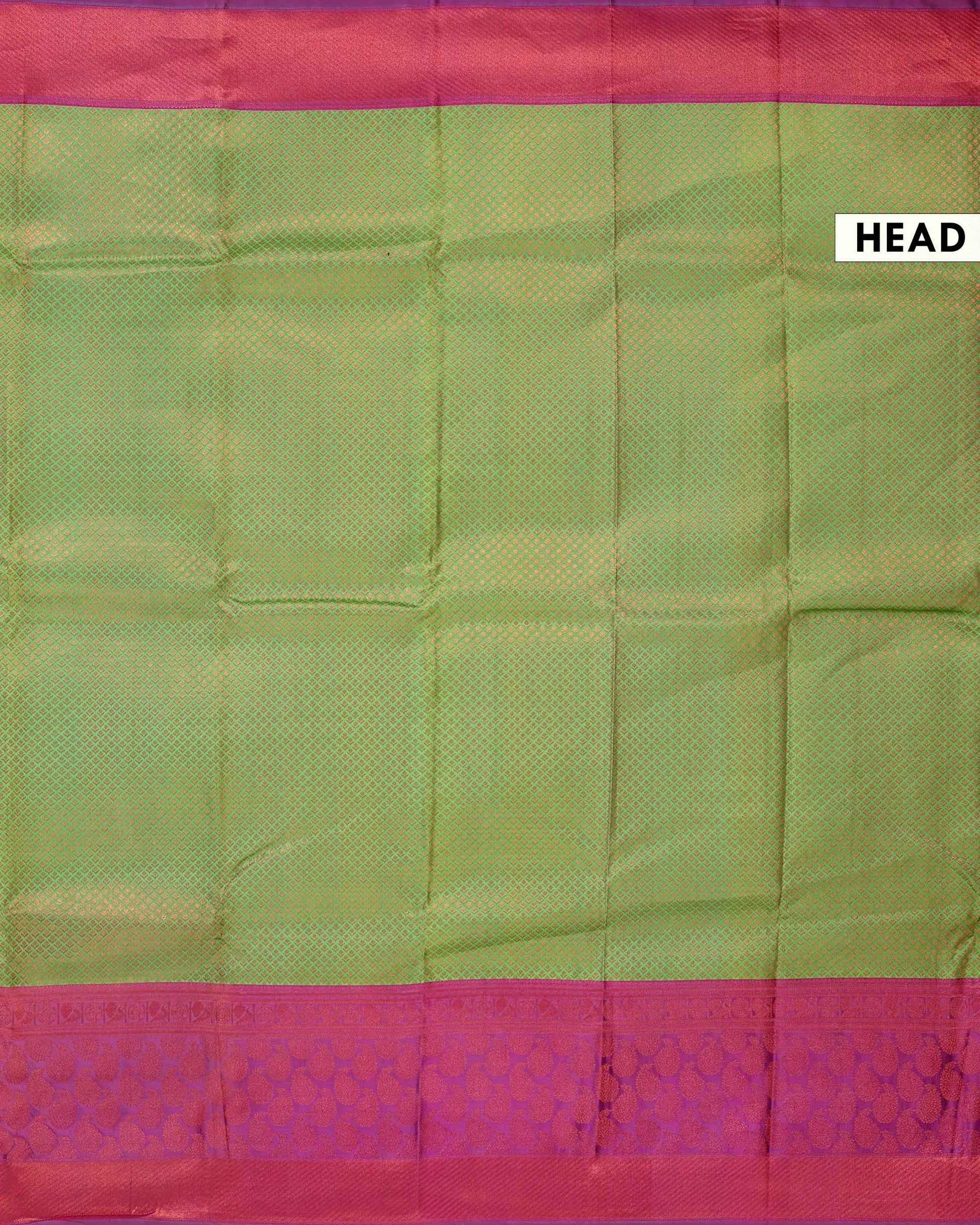 Niranjana Silk Saree with Intricate Zari Weave and Traditional Motifs - Green-Head