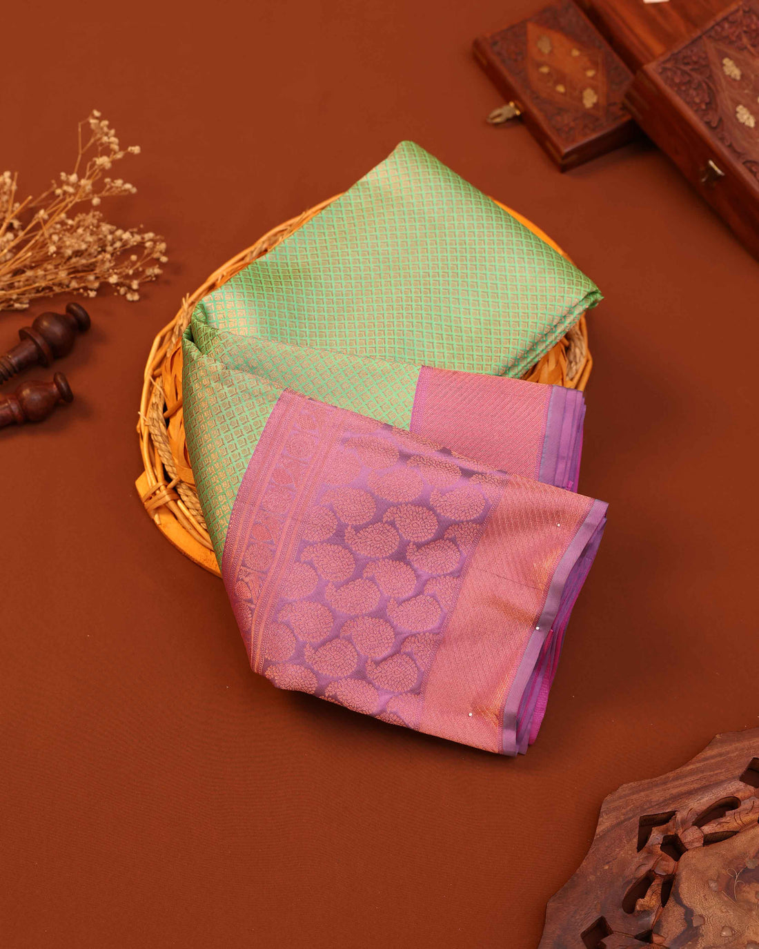 Niranjana Silk Saree with Intricate Zari Weave and Traditional Motifs - Green
