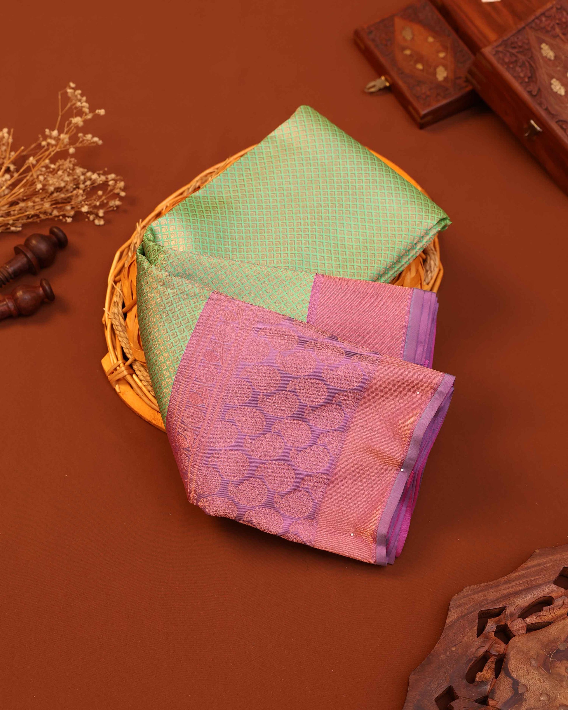 Niranjana Silk Saree with Intricate Zari Weave and Traditional Motifs - Green