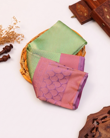 Niranjana Silk Saree with Intricate Zari Weave and Traditional Motifs - Green