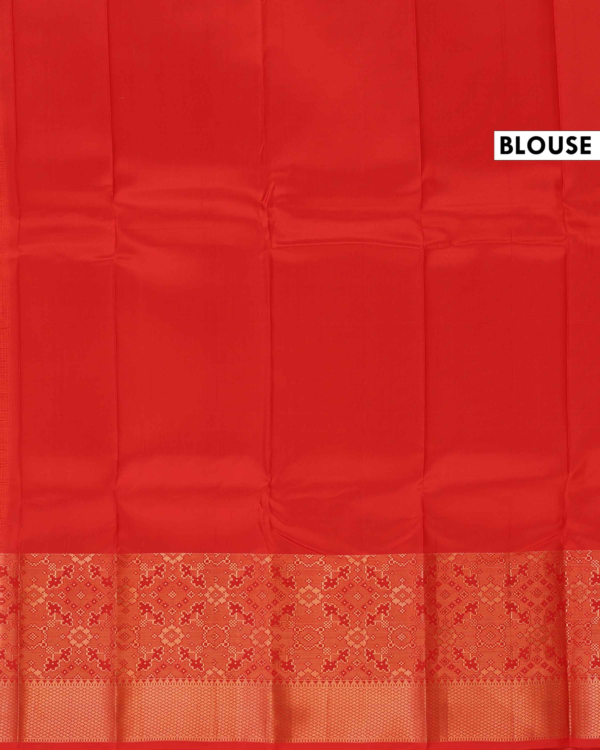 Niranjana Silk Saree with Intricate Zari Weaving and Elaborate Contrast Border - Red-Blouse