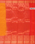 Niranjana Silk Saree with Intricate Zari Weaving and Elaborate Contrast Border - Red-Pallu