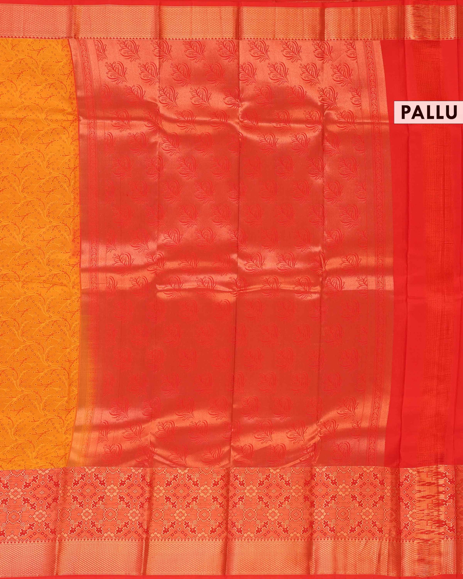 Niranjana Silk Saree with Intricate Zari Weaving and Elaborate Contrast Border - Red-Pallu