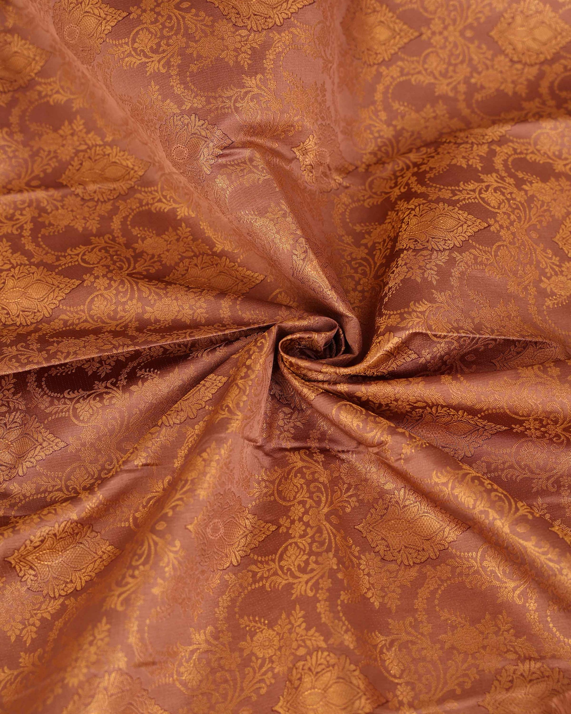 Niranjana Silk Saree with Intricate Zari Weaving and Traditional Floral Brocade Design - Close Up