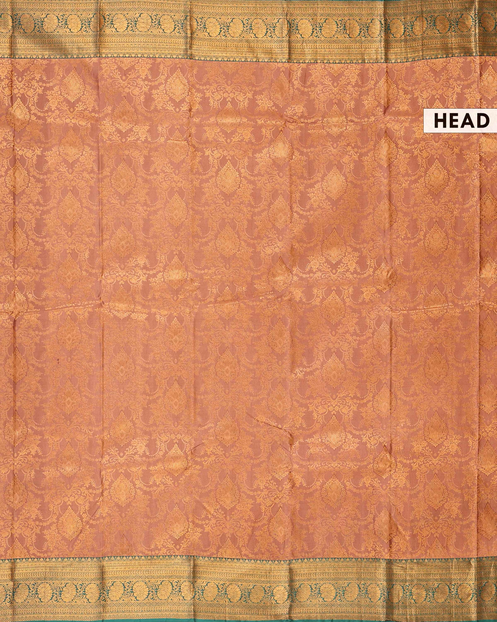 Niranjana Silk Saree with Intricate Zari Weaving and Traditional Floral Brocade Design - Onion Pink-Head