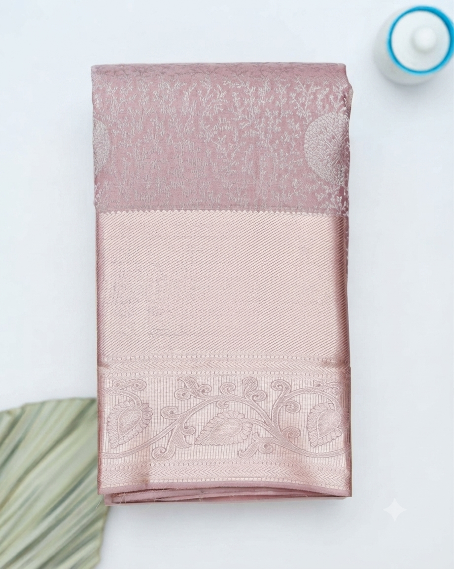 Niranjana Silk Saree with Intricate Zari Weaving and Traditional Motifs - Pink
