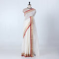 Cream Mul Mul Cotton Saree for Women | Daily Office Collection | Jeyachandran - Full View