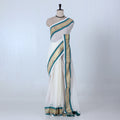 Cream Mul Mul Cotton Saree for Women | Daily Office Collection | Jeyachandran - Full View