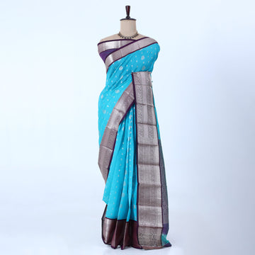 Blue Elampillai Silk Cotton Sarees for Women | Festive & Family Events Collection | Jeyachandran - Full View