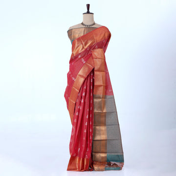 Dark Pink Elampillai Silk Cotton Sarees for Women | Festive & Family Events Collection | Jeyachandran - Full View