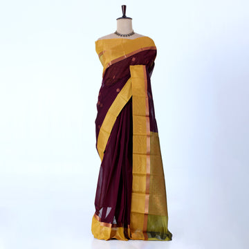 Dark Purple Elampillai Silk Cotton Sarees for Women | Festive & Family Events Collection | Jeyachandran - Full View