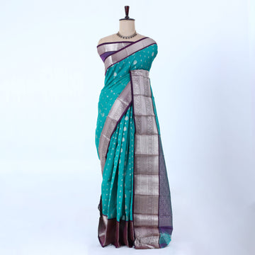 Green Elampillai Silk Cotton Sarees for Women | Festive & Family Events Collection | Jeyachandran - Full View