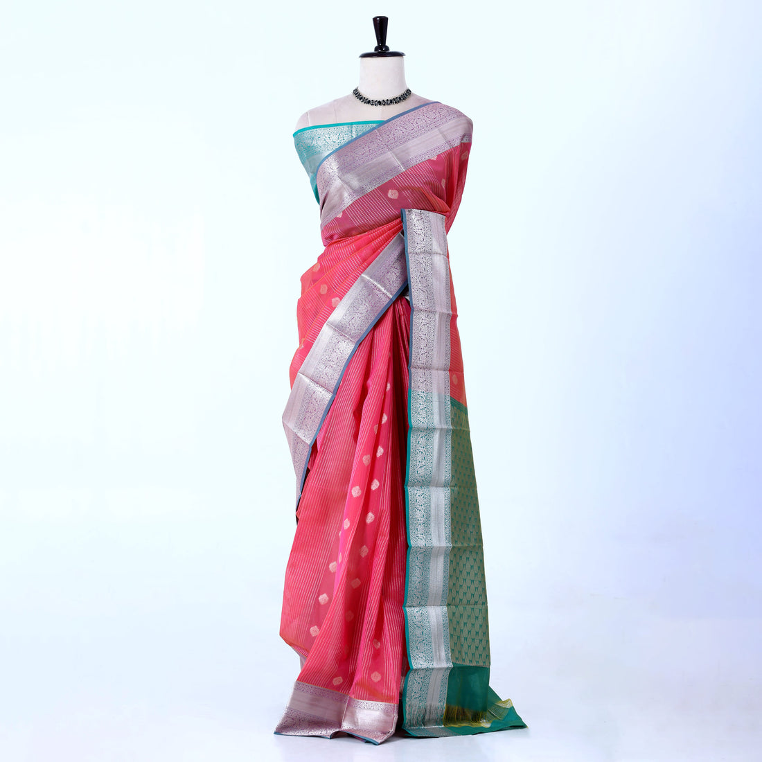 Light Pink Elampillai Silk Cotton Sarees for Women | Festive & Family Events Collection | Jeyachandran - Full View